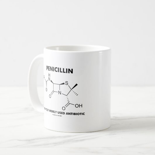 ペニシリンほとんどの広く利用された抗生物質(化学) コーヒーマグカップ (正面左)