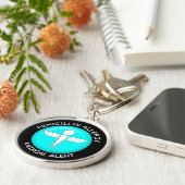 ペニシリンアレルギー医療警告 – ボタンキーチェーン キーホルダー (側面)