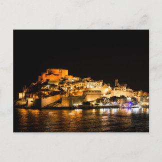 ペニスコラの城の夜間照明 ポストカード