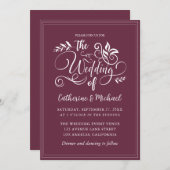 ペニス結婚ニクル書道 招待状 (正面/裏面)