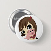 ペニーおよびSnickerdoodle -ブラウンの毛 缶バッジ (正面&裏面)