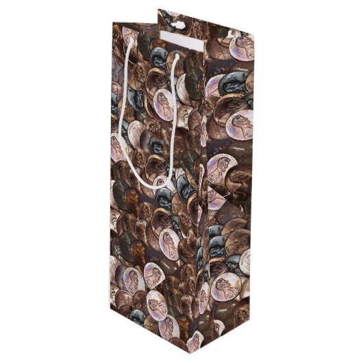 ペニーの山 – 1セントのペニーのスプレッド背景 ワインギフトバッグ (正面アングル)