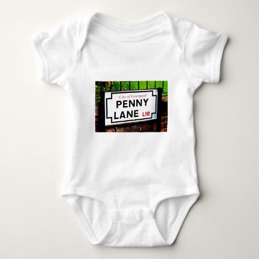 ペニーの車線のリヴァプールイギリスの印 ベビーボディスーツ (正面)