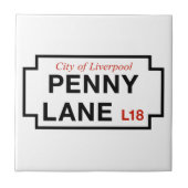 ペニーの車線、道路標識、リヴァプール、イギリス タイル (正面)