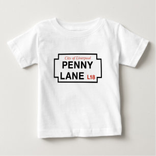 ペニーの車線、道路標識、リヴァプール、イギリス ベビーTシャツ