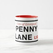 ペニーの車線、道路標識、リヴァプール、イギリス マグカップ (中央)