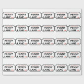 ペニーの車線、道路標識、リヴァプール、イギリス ラッピングペーパー (フラット)