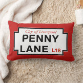 ペニーの車線、道路標識、リヴァプール、イギリス ランバークッション (ブランケット)