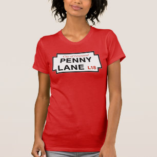 ペニーの車線、道路標識、リヴァプール、イギリス Tシャツ