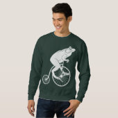ペニーのFarthingのバイクのカエルのライダー スウェットシャツ (正面フル)