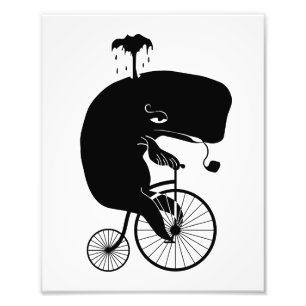 ペニーのFarthingのバイクのクジラのライダー フォトプリント
