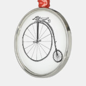 ペニーのFarthingのヴィンテージの自転車のイラストレーション メタルオーナメント (左)
