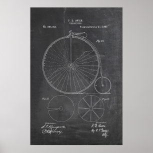 ペニーのFarthingの自転車の青写真 ポスター