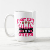 ペニーは女王に細長い穴をつけます コーヒーマグカップ (左)