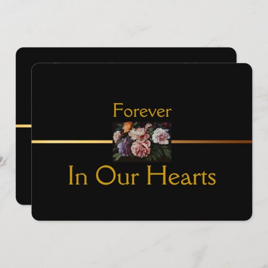 ペニーズ·フローラ絵画の2人の葬儀発表 招待状 (正面/裏面)