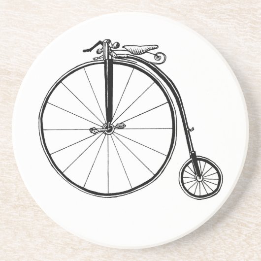 ペニーファーシングヴィンテージ自転車イラストレーション コースター (正面)