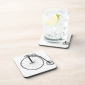 ペニーファーシングヴィンテージ自転車イラストレーション コースター (右側)