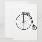 ペニーファーシングヴィンテージ自転車イラストレーション 便箋 (正面/裏面)