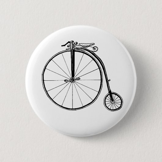 ペニーファーシングヴィンテージ自転車イラストレーション 缶バッジ (正面)