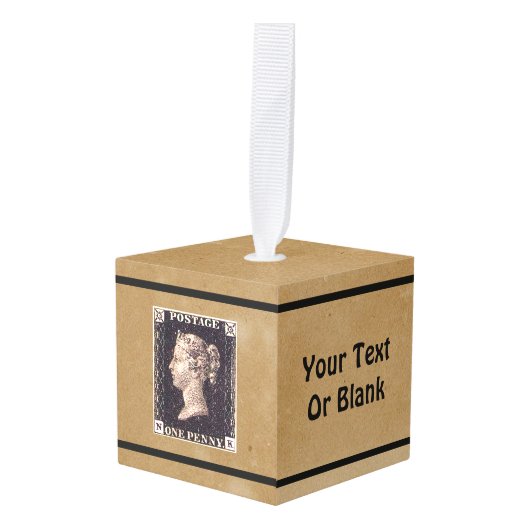ペニーブラック切手 キューブオーナメント (正面アングル)