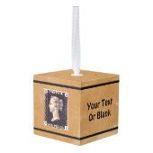 ペニーブラック切手 キューブオーナメント (裏面アングル)