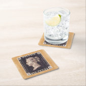 ペニーブラック切手 スクエアペーパーコースター (インサイチュ)