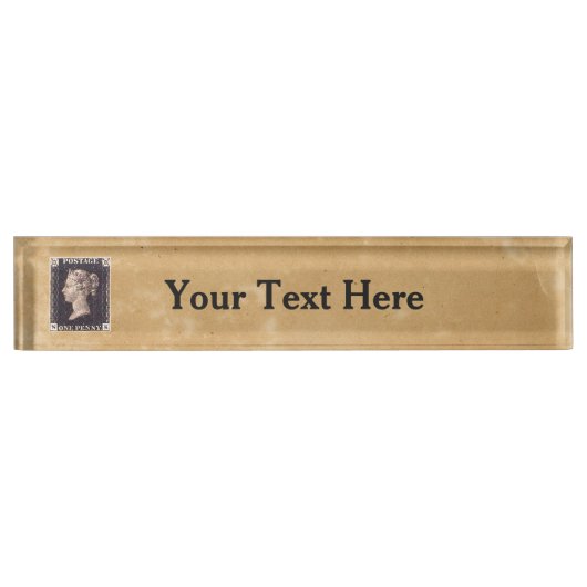 ペニーブラック切手 デスクネームプレート (正面)