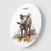 ペニー・ザ・プレイフル・ピグレット、カスタム ラージ壁時計 (傾斜)