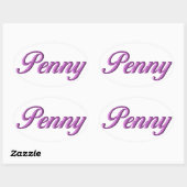 ペニー・ステッカー名 楕円形シール (シート)