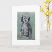 ペニー ドッグ 幸せな新年のグリーティング カード (黄色い花)