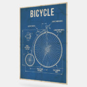 ペニー・ファージング自転車設計図 ヴィンテージ壁掛けアート アクリルサイン (傾斜)