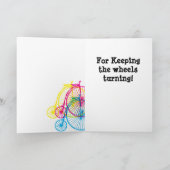 ペニーFarthingバイクをテーマにしたグリーティングカード サンキューカード (内部)