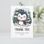 ペニ魅力的ギンカラフルの赤ちゃんシャワー サンキューカード (スタンド正面)