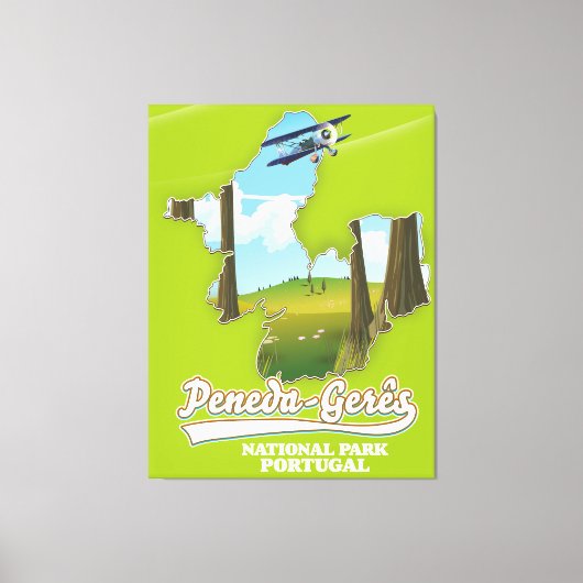 ペネダ・ゲレーズ国立公園ポルトガルの地図 キャンバスプリント (正面)