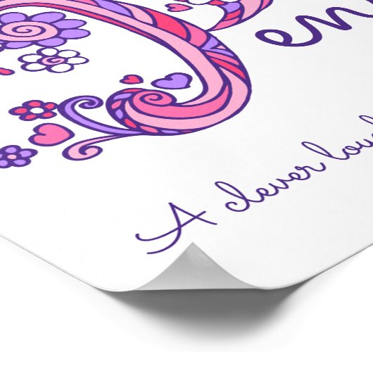 ペネロペのイニシャルPの落書きハートアート名前意味 ポスター (角)