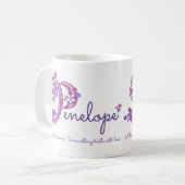 ペネロペの一流の意味ハートの花Pのモノグラムのマグ コーヒーマグカップ (正面左)