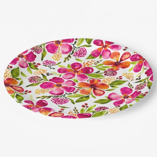 ペネロペ ウォーターカラー フラワーデザイナー ペーパープレート (アングル)