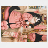 ペネロペ ネコ,猫 フリースブランケット (正面(横))