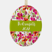 ペネロープウォーターカラーカスタマイズフローラホリデーセラ セラミックオーナメント (右)