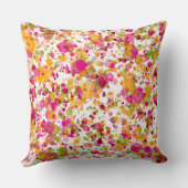 ペネロープウォーターカラーフローラリバーシブルピンク/オレンジ クッション (裏面)