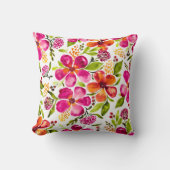 ペネロープウォーターカラー(ばちゃばちゃ)跳ねる&フラワーリバーシブル クッション (正面)