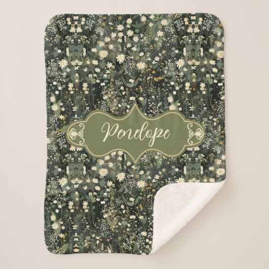 ペネロープダークデイジーフローラ シェルパブランケット (正面)