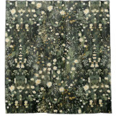 ペネロープダークデイジーフローラ シャワーカーテン (正面)