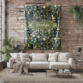 ペネロープダークデイジーフローラ フリースブランケット