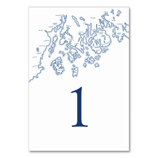 ペノブスコット湾マップ付きテーブル番号 テーブルナンバー (裏面)