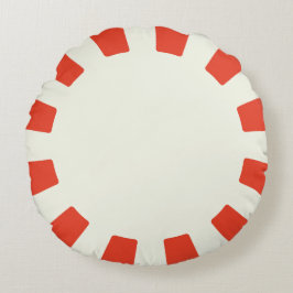 ペパお洒落ン赤と白ミント ラウンドクッション