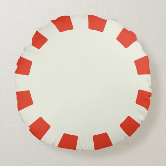 ペパお洒落ン赤と白ミント ラウンドクッション (正面)