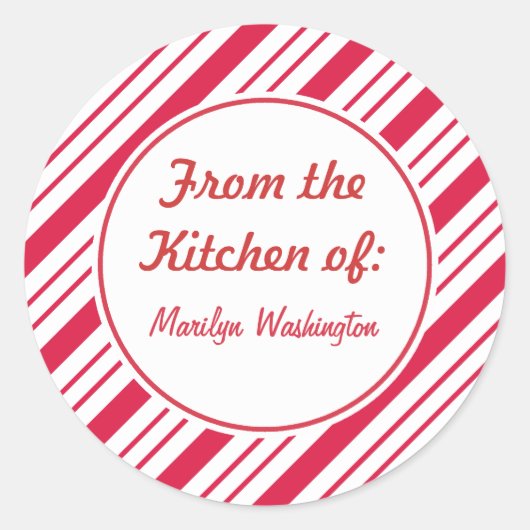 ペパパーソナライズされたパーミントホリデーギフトラベルスタンプ ラウンドシール (正面)