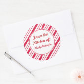 ペパパーソナライズされたパーミントホリデーギフトラベルスタンプ ラウンドシール (封筒)