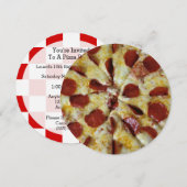 ペパロニピザパーティーバースデー 招待状 (正面/裏面)